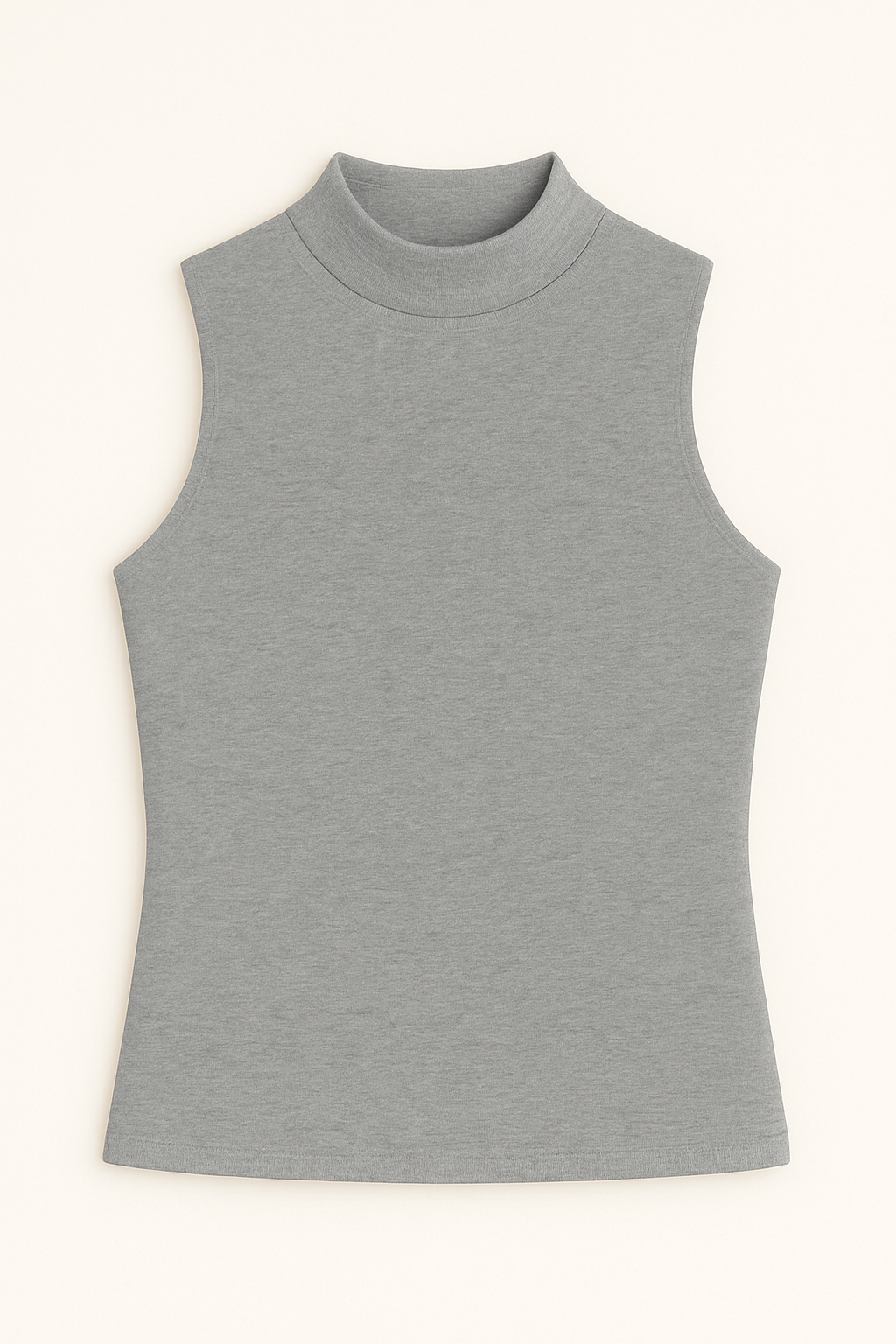 High neck Sleeveless Top - Grey