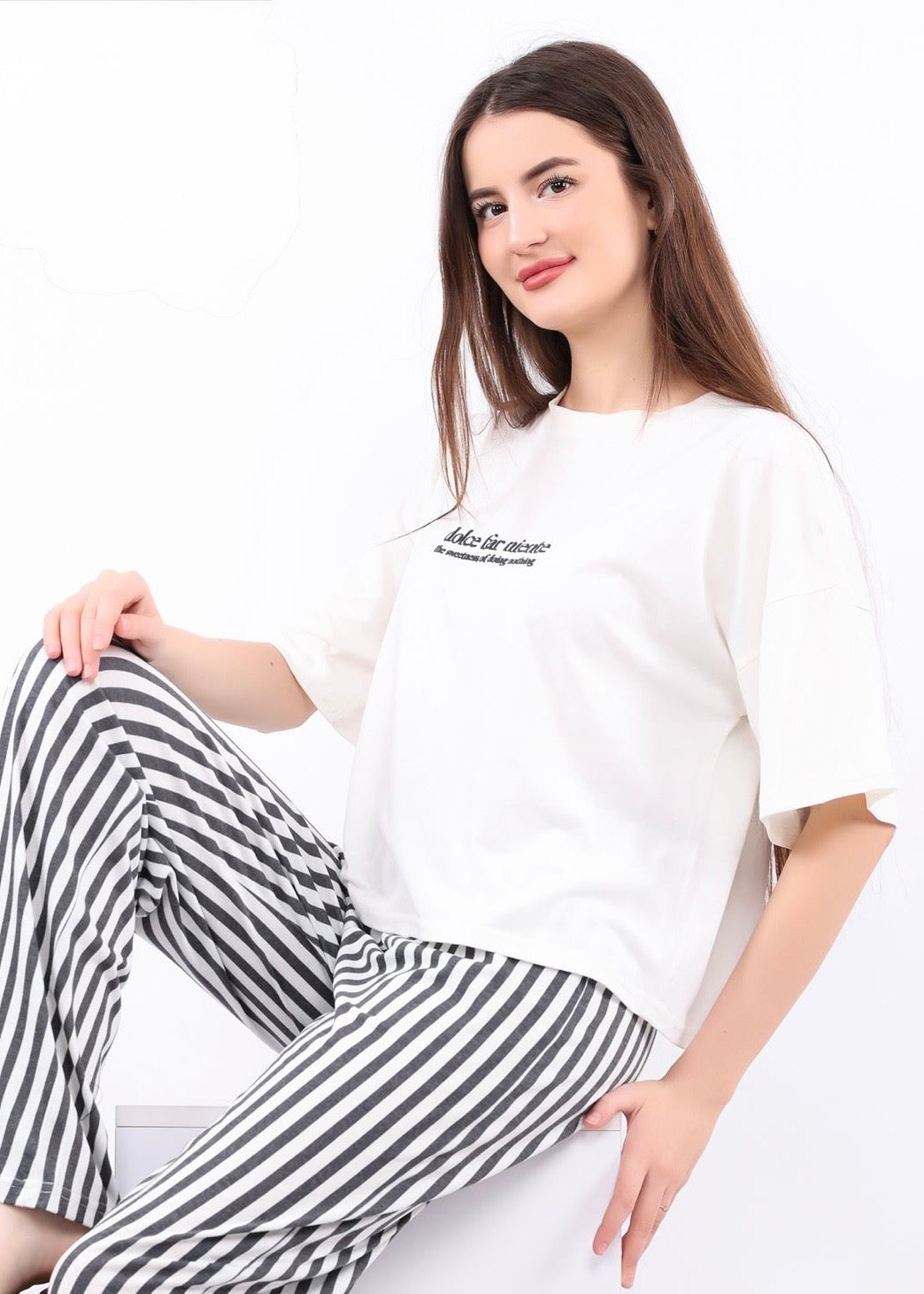 Timeless Stripe Pajama - Black