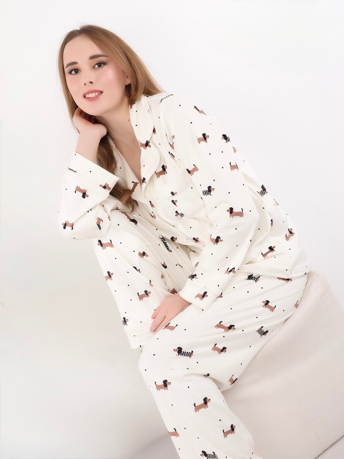 Little Dogs Pajama - Offwhite