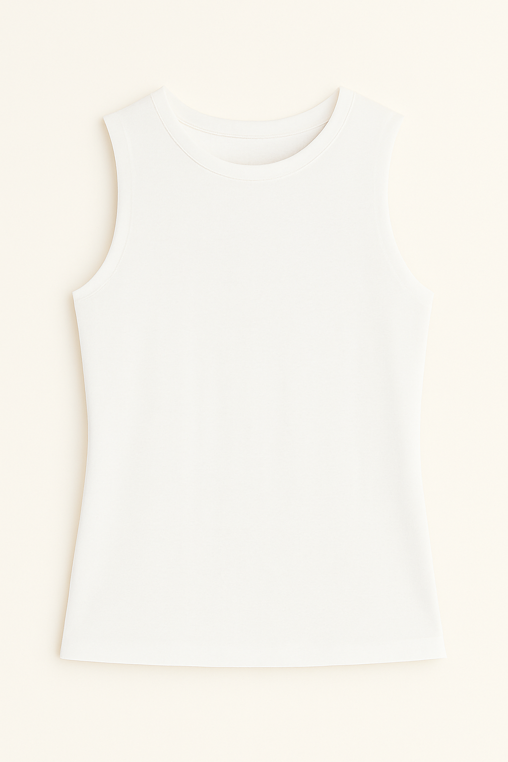 Round neck Sleeveless Top - White