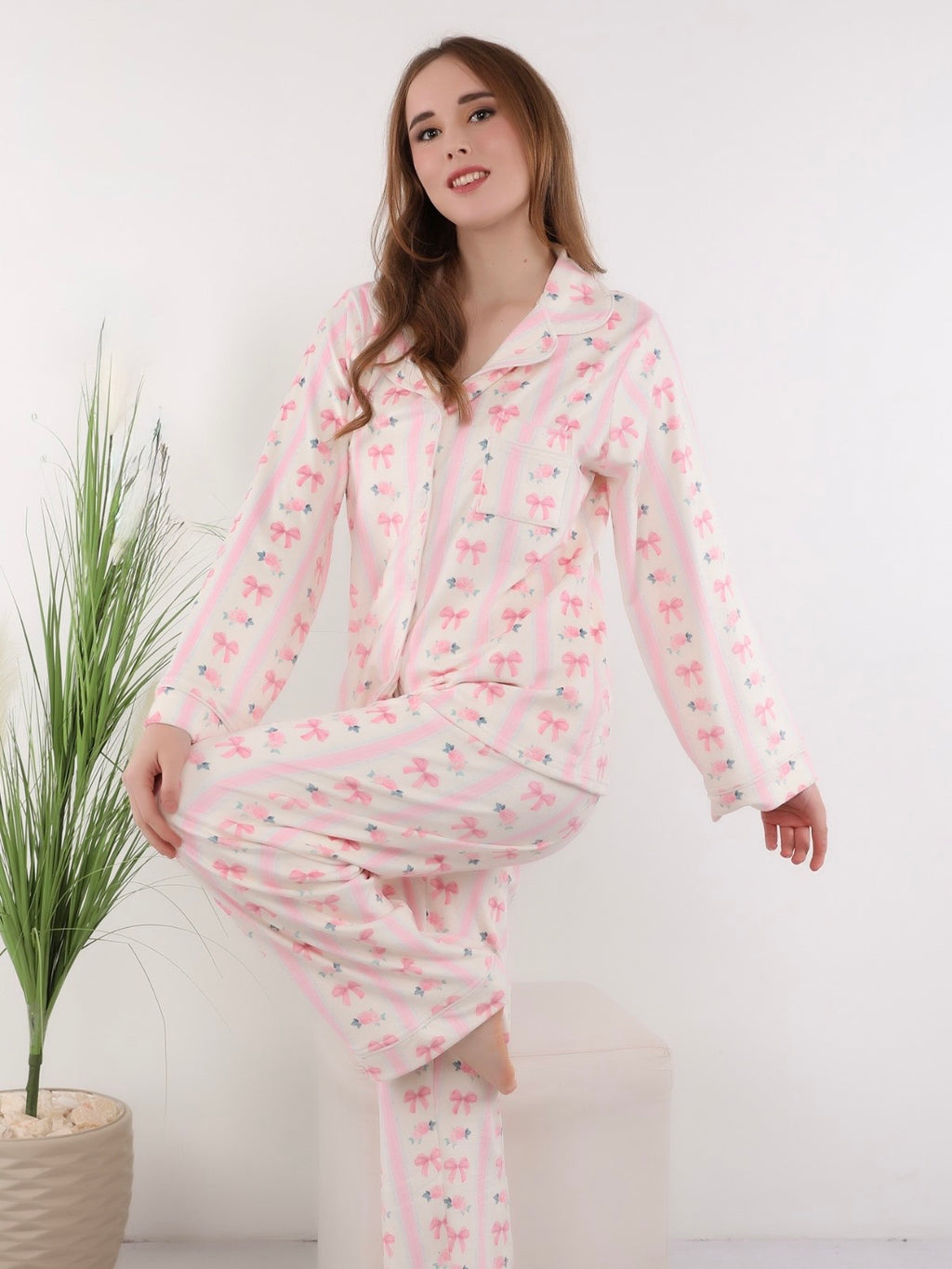 Blush Bows Pajama - Pink