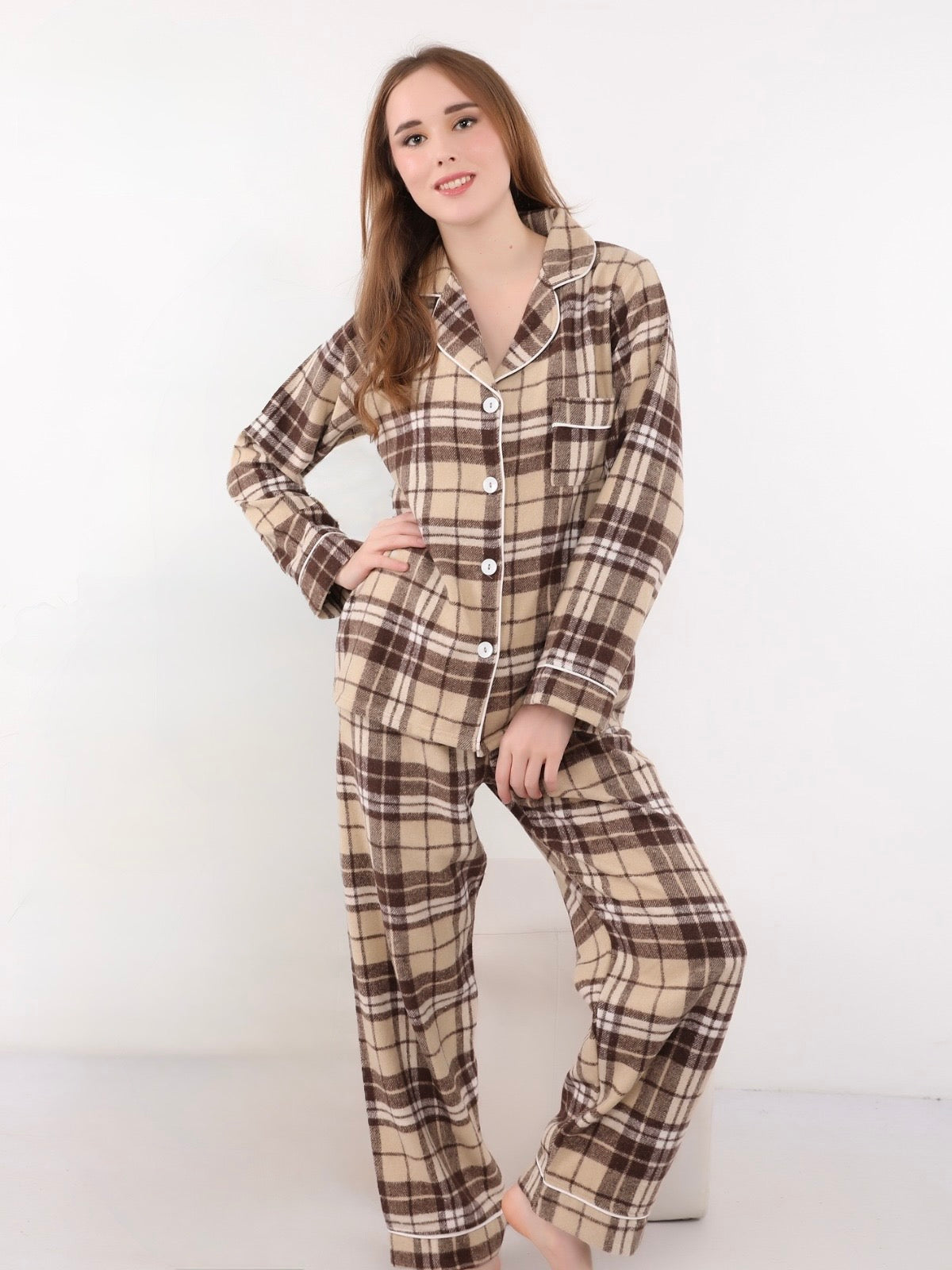 Timeless Checks Pajama - Beige
