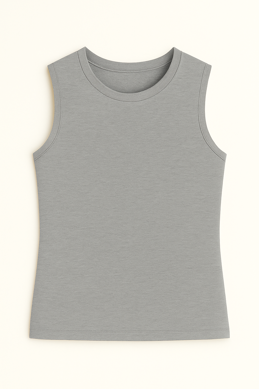 Round neck Sleeveless Top - Grey