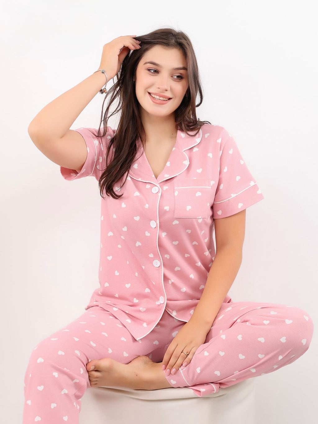 Soft Romance pajama (Short Sleeve) - Pink
