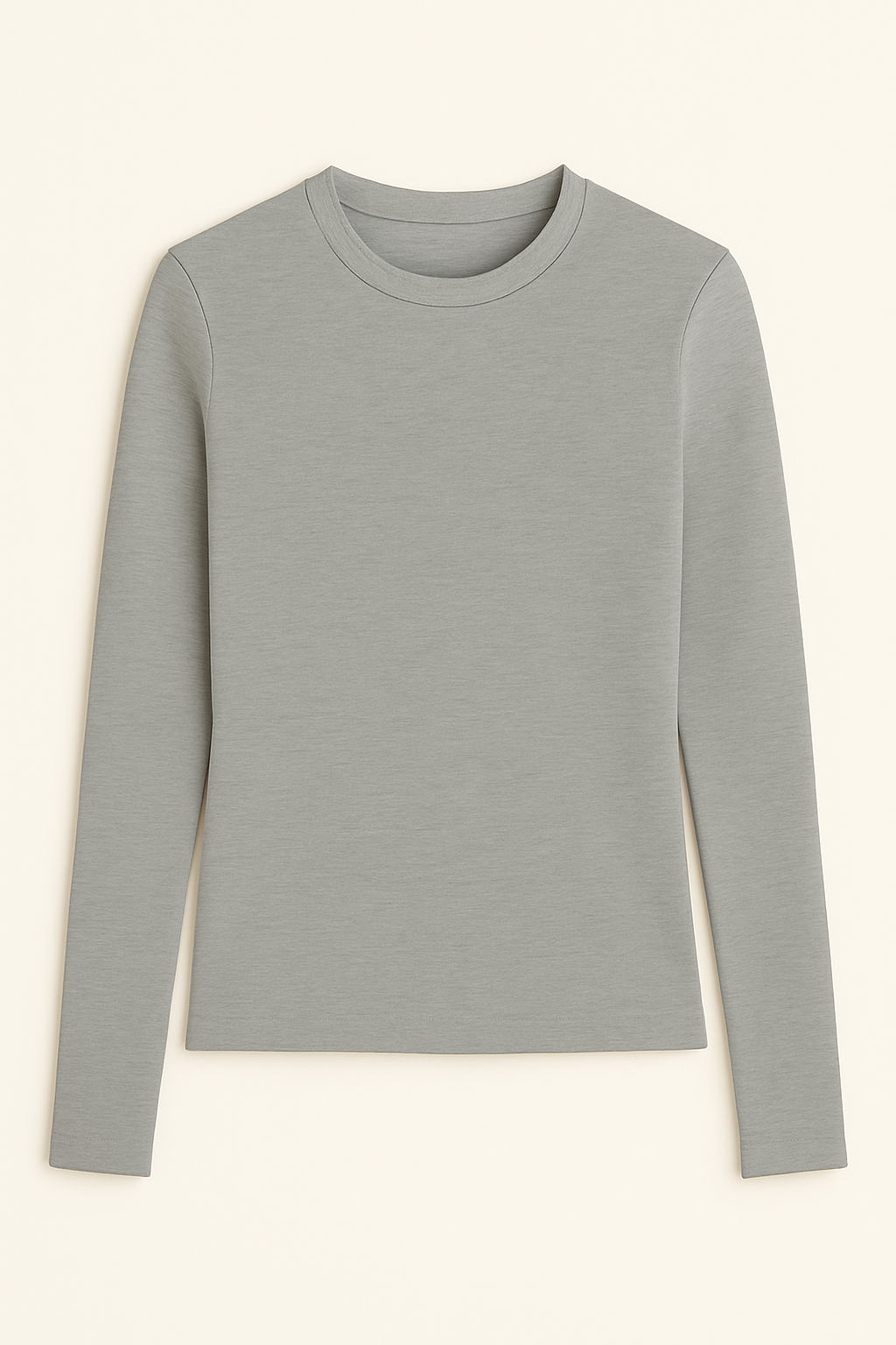 Round neck Long sleeve Top - Grey