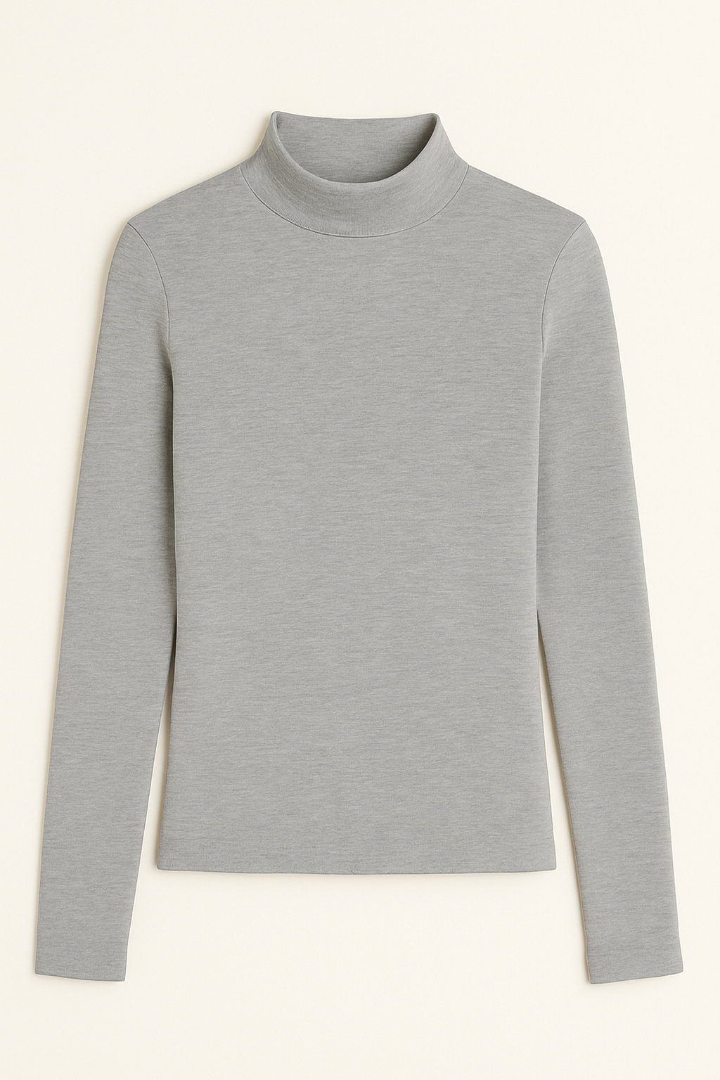 High neck Long sleeve Top - Grey
