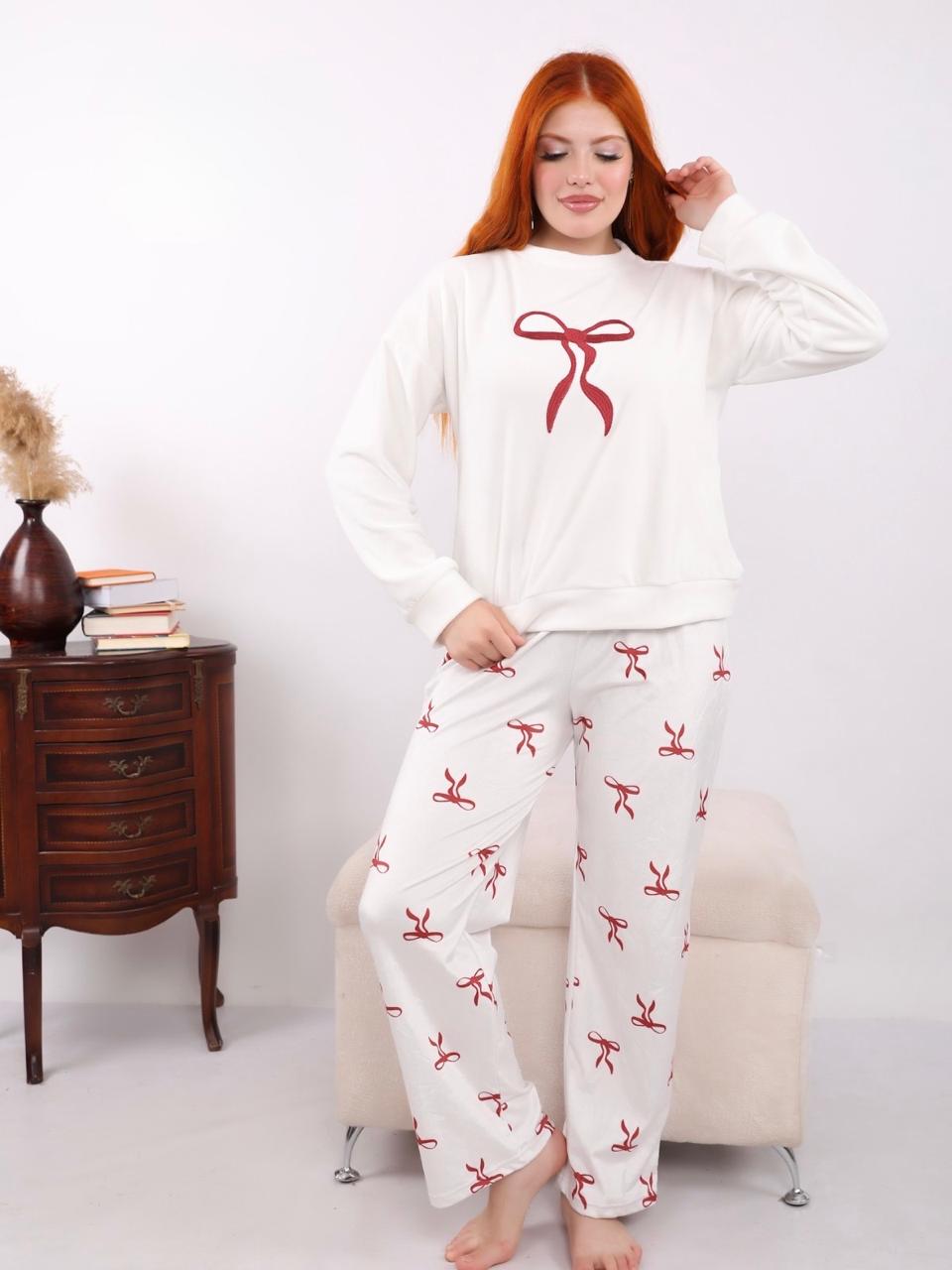 Charming Bows Pajama - Maroon