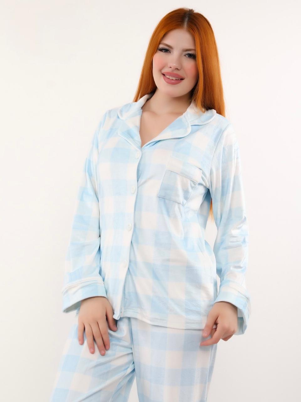 Classic Checks Pajama - Light blue