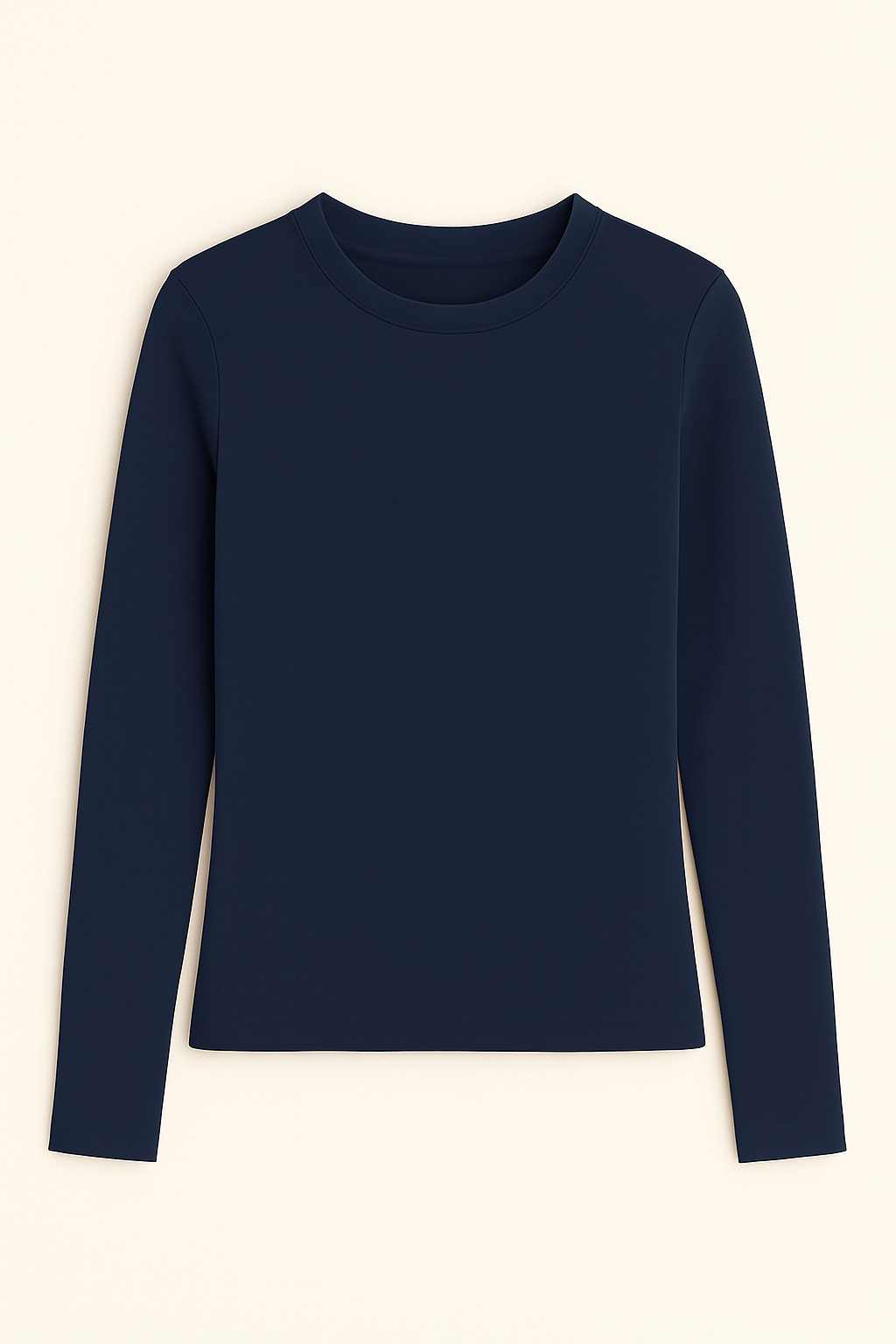 Round neck Long sleeve Top - Navy