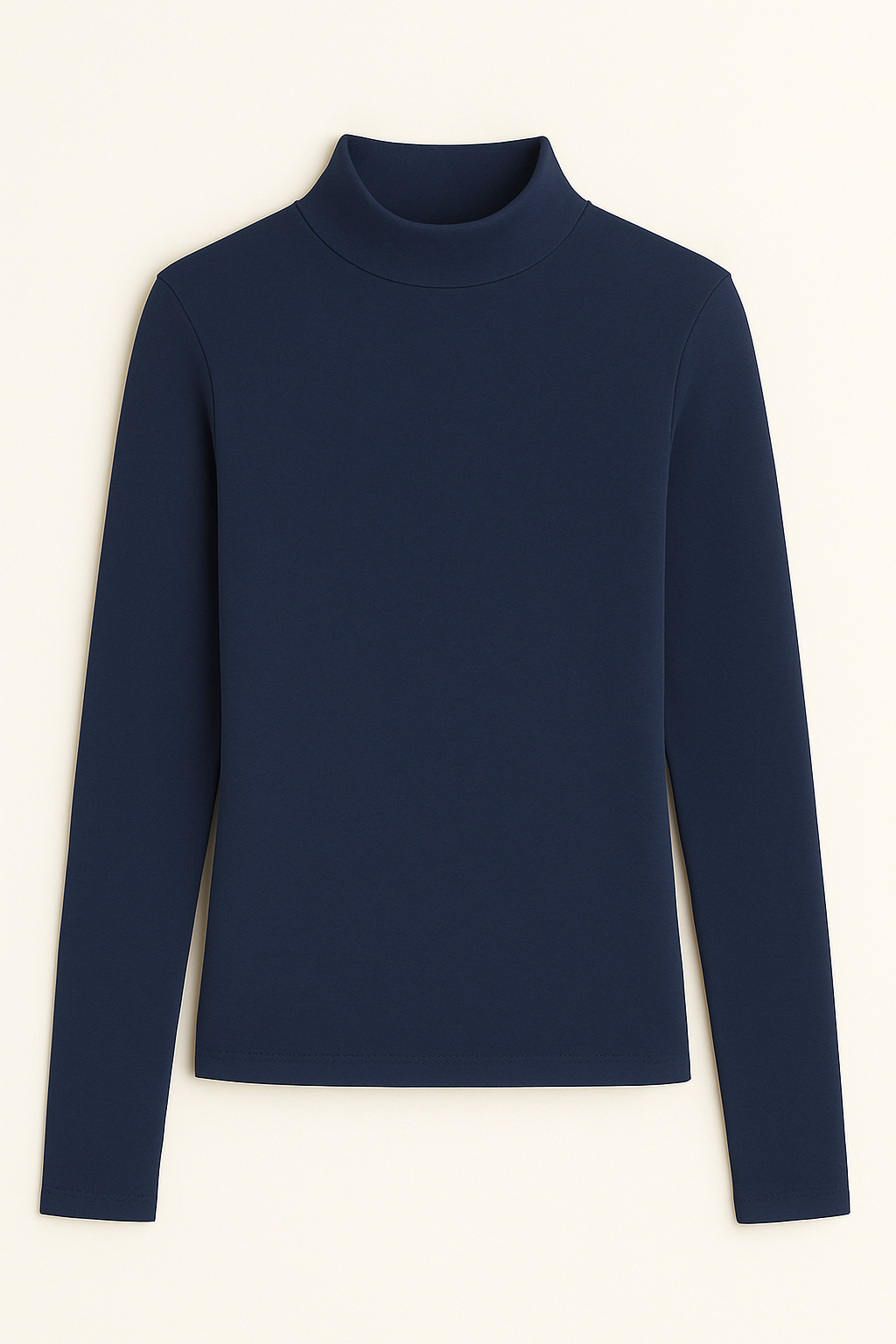 High neck Long sleeve Top - Navy