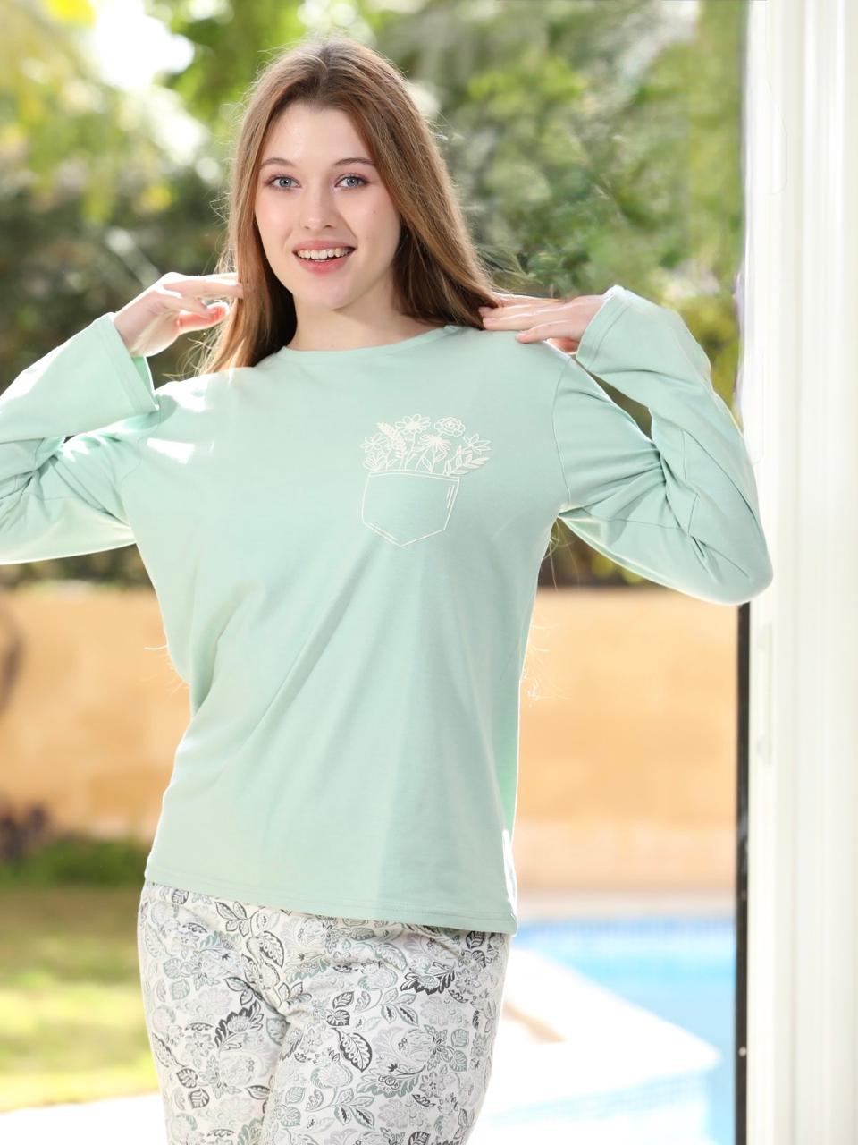 Petal Pocket Pajama - Mint green