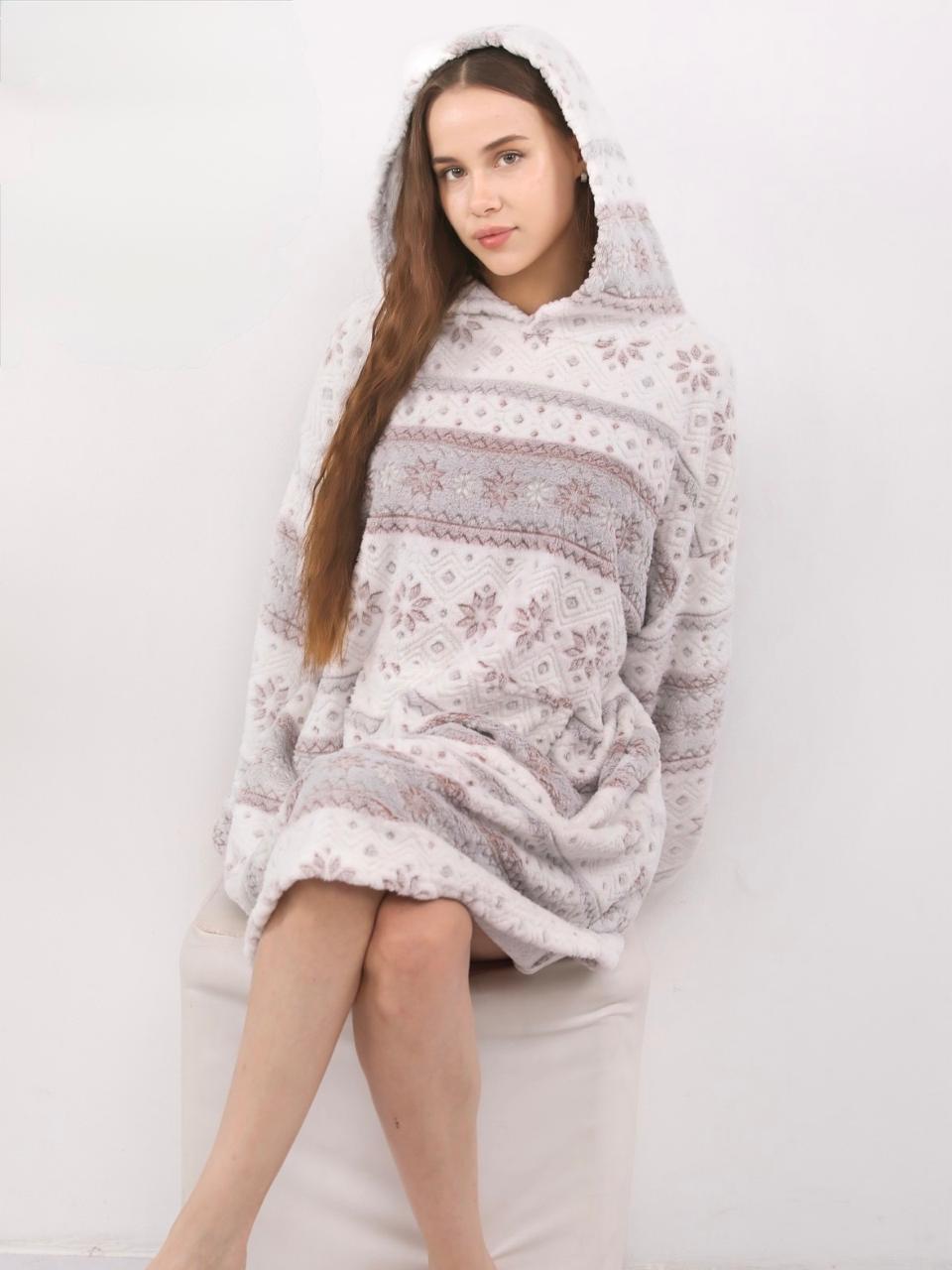 Snowy Blanket Hoodie - Coffee
