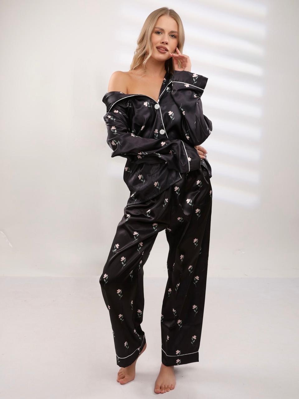 Luna Bloom Pajama - Black