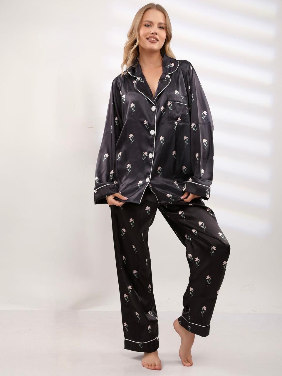 Luna Bloom Pajama - Black