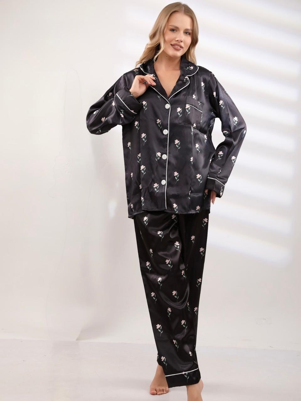 Luna Bloom Pajama - Black